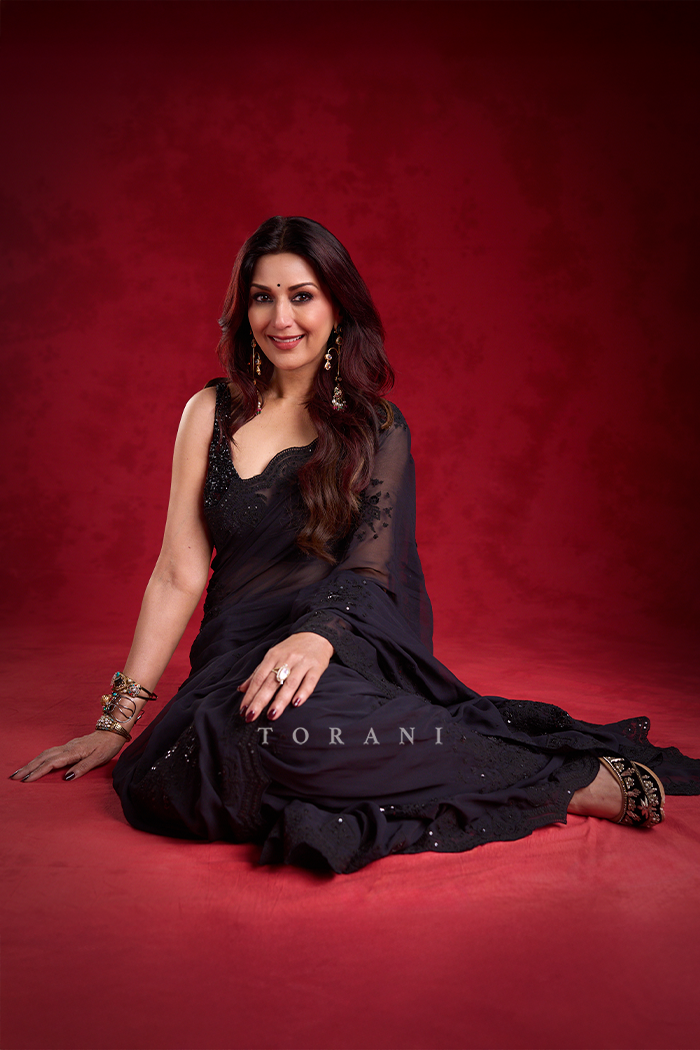 Sonali Bendre in our Bhadra Guncha Saree Set