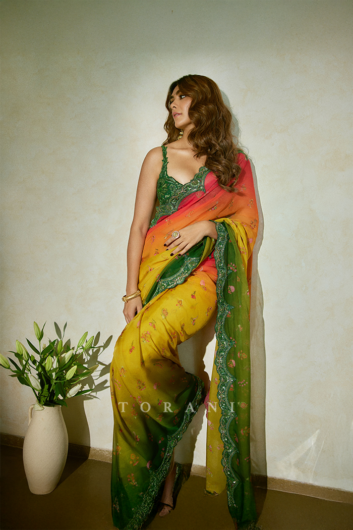 Mrunal Thakur in our Chitrangi Ziya Saree Set