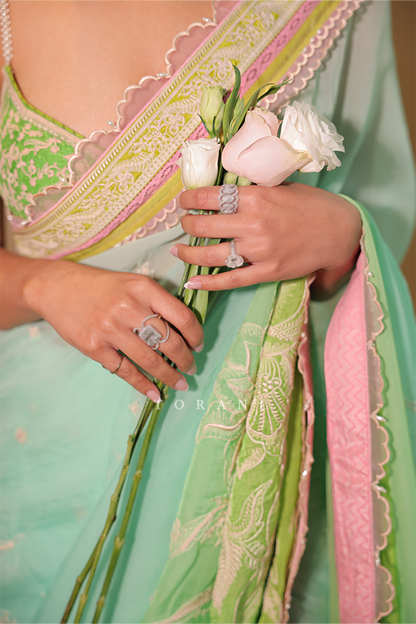 Shradha Luthra in our Prakriti Vihana Saree Set