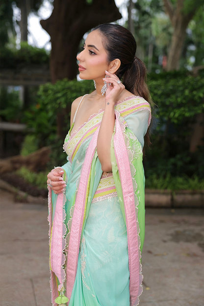 Shradha Luthra in our Prakriti Vihana Saree Set