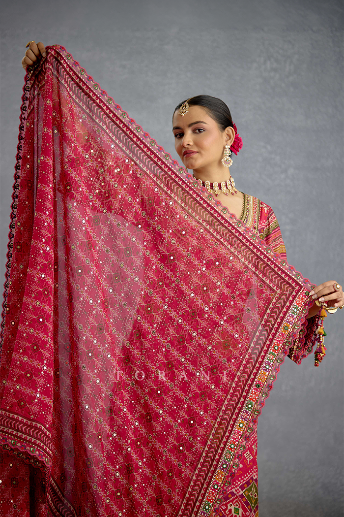Raktangi Patola Kurta Set