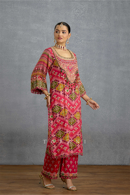 Raktangi Patola Kurta Set