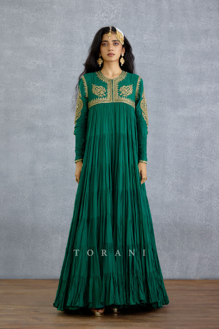 Akhzari Minaj Anarkali Set