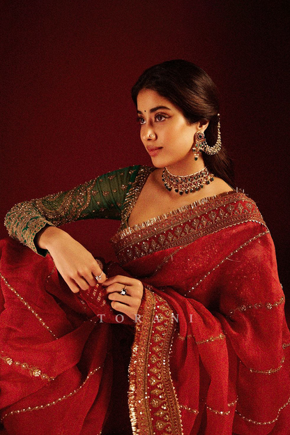 Janhvi Kapoor in our Saroja Ramani Saree Set