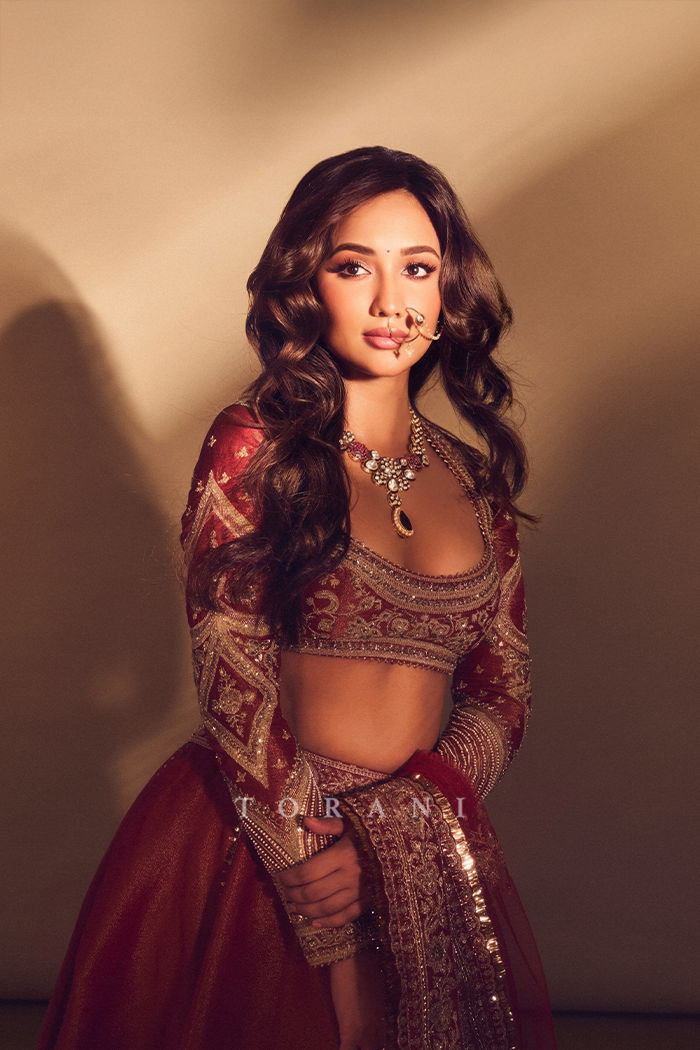 Akanksha Sharma in our Gerua Subhi Lehenga Set