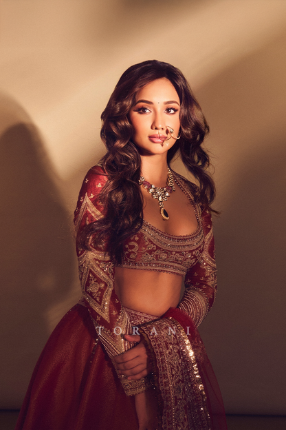 Akanksha Sharma in our Gerua Subhi Lehenga Set