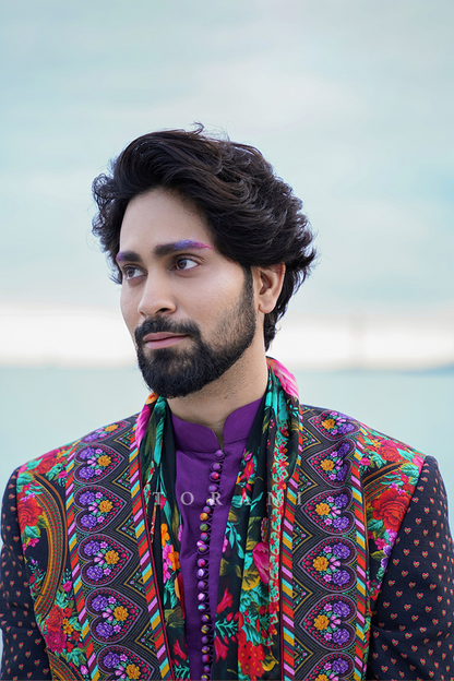 Ankush Bahuguna In Our Dil Shaad Kusha Bahman Rafi Jacket Set &amp; Dil Shaad Wael Scarf