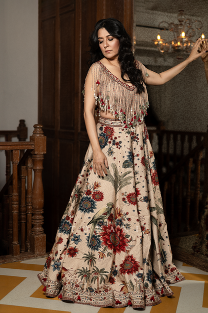 Mini Mathur In Our Badami Guncha Latkan Lehenga Set