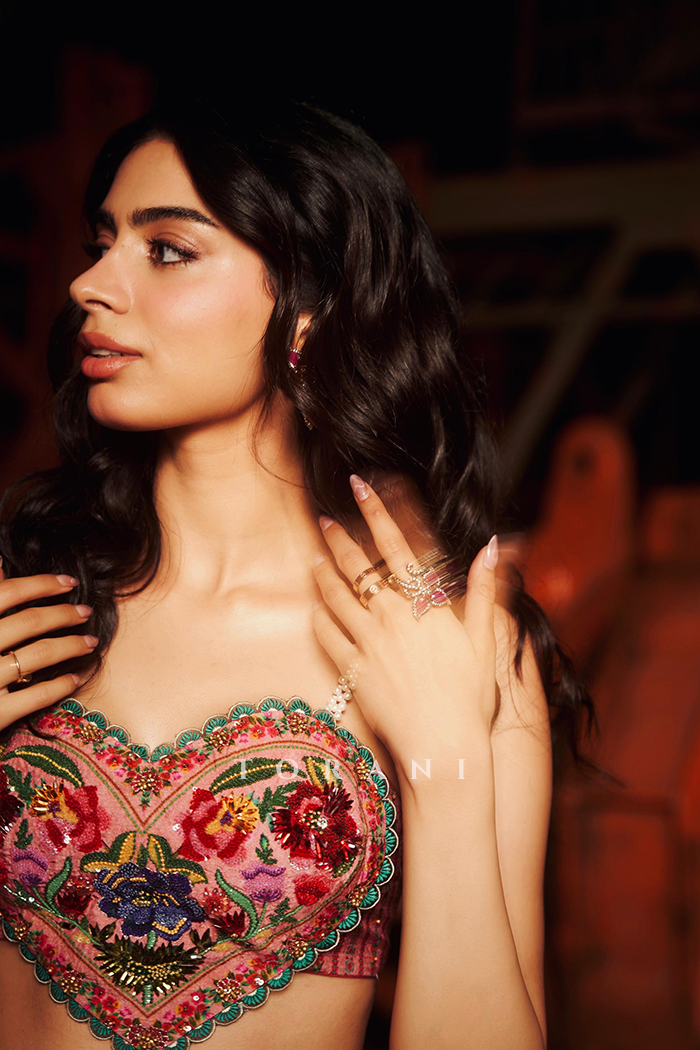 Khushi Kapoor in our Custom Dil Ruba Arsia Lehenga Set