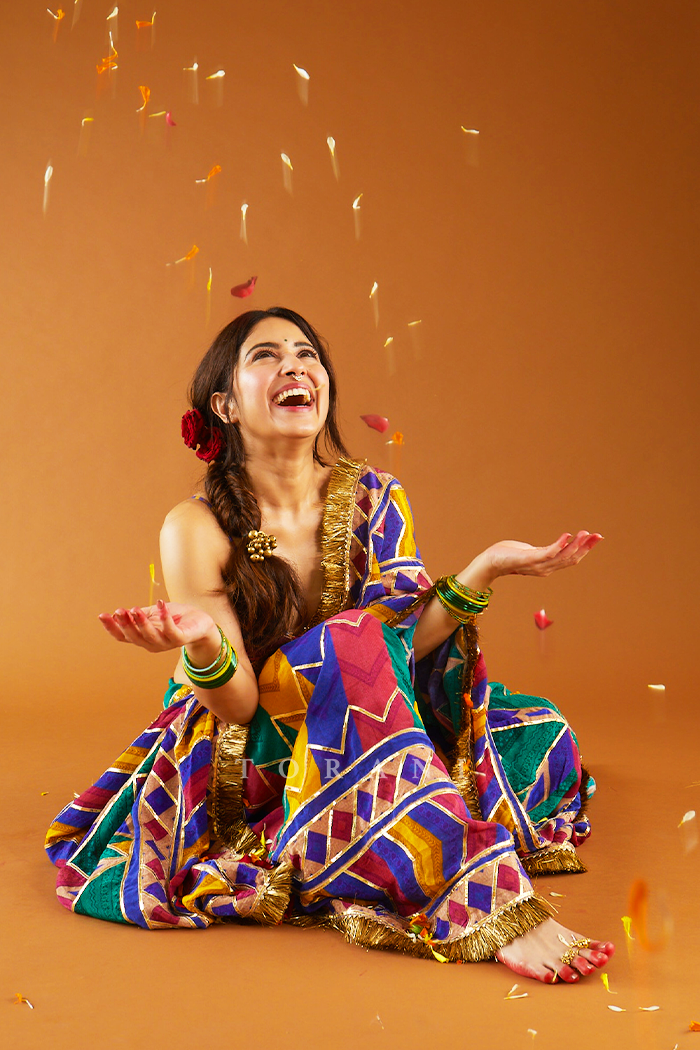 Shweta Tripathi in our Satrangi Shamiyana Saree Set