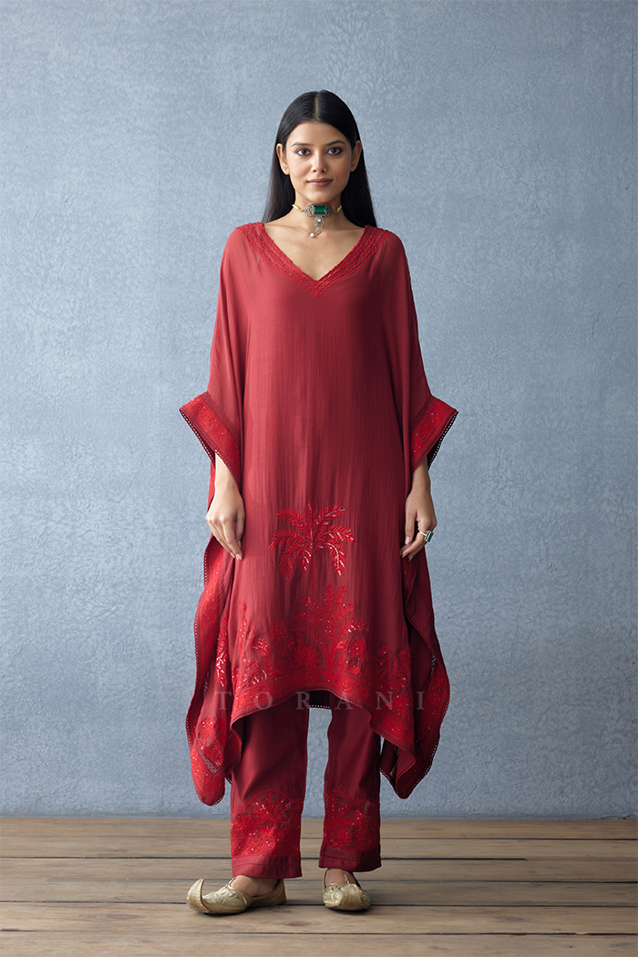 Gulmohar Nirvi Kaftan Set