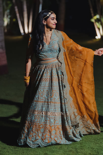 Avanti Ramachandran in our Sarson Advaita Lehenga Set