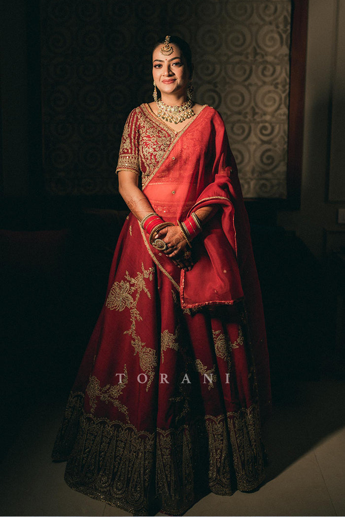 Himanshi In Our Custom Sindoori Arohi Lehenga Set