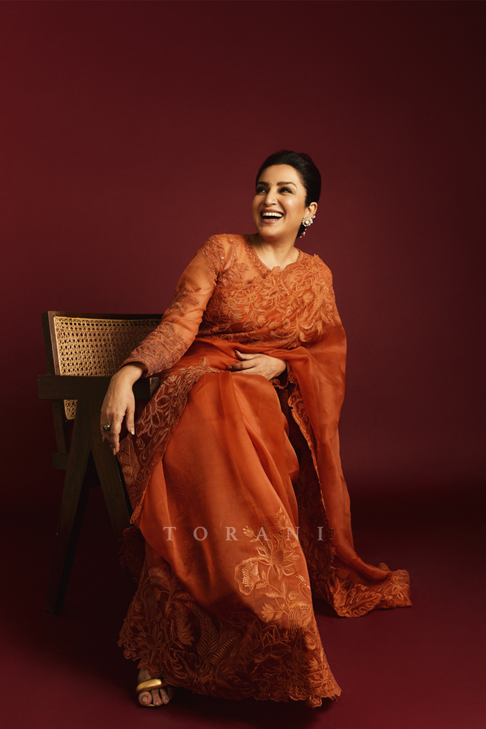 Tisca Chopra In Our Narangi Advika Saree Set