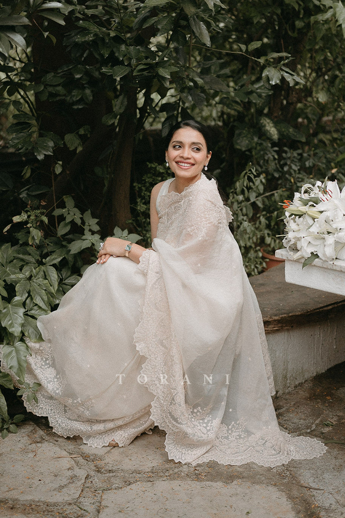 Kreenal Gala in our Swetah Farrin Saree Set