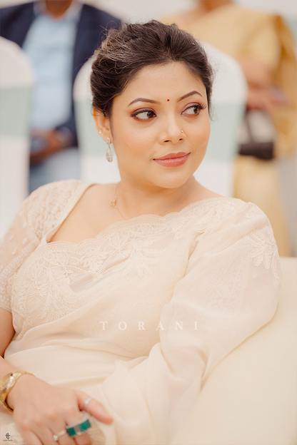 Prartthana Borah in our Swetah Afrah Geetika Saree Set