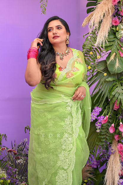 Medhini Reddy in Angoori Vaapika Ishwari Saree Set
