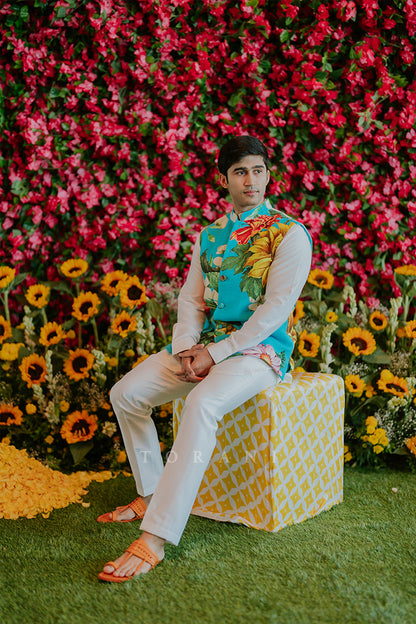 Sucheta &amp; Her Partner in our Custom Firoza Set