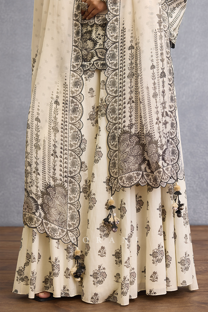 Kalamkari Ajanta Gharara Set