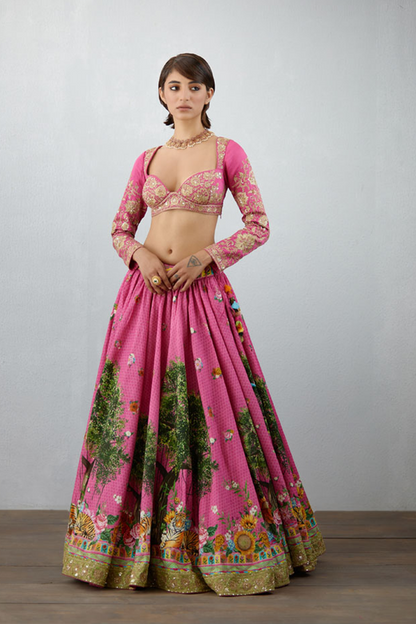 Handwoven chanderi lehenga choli set