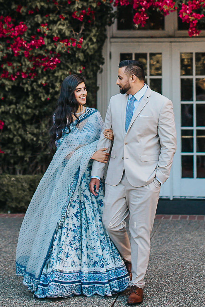 Sheela Saini in our Neeli Gauraiya Aarohi Lehenga Set