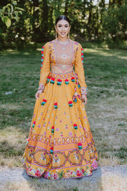 Jasdeep Sanghera in our Sunehra Aoruni Lehenga Set