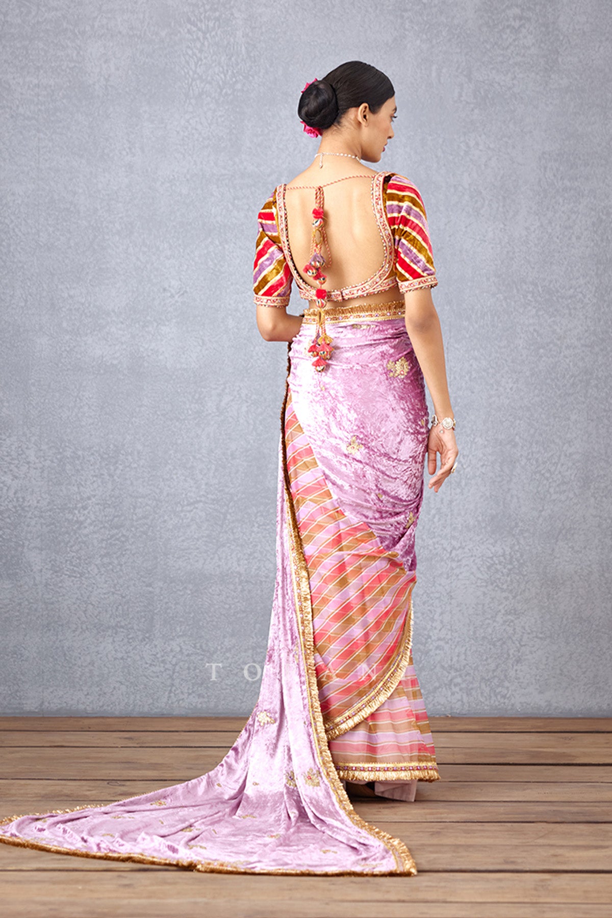 Embroidered Half and Half Saree 