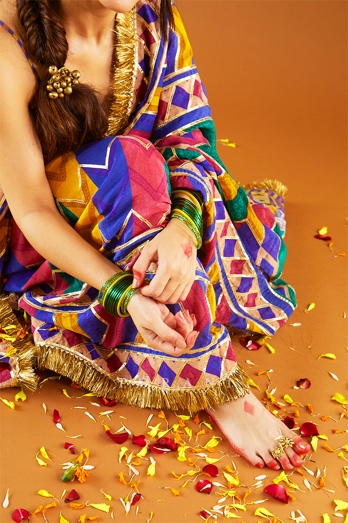 Shweta Tripathi in our Satrangi Shamiyana Saree Set