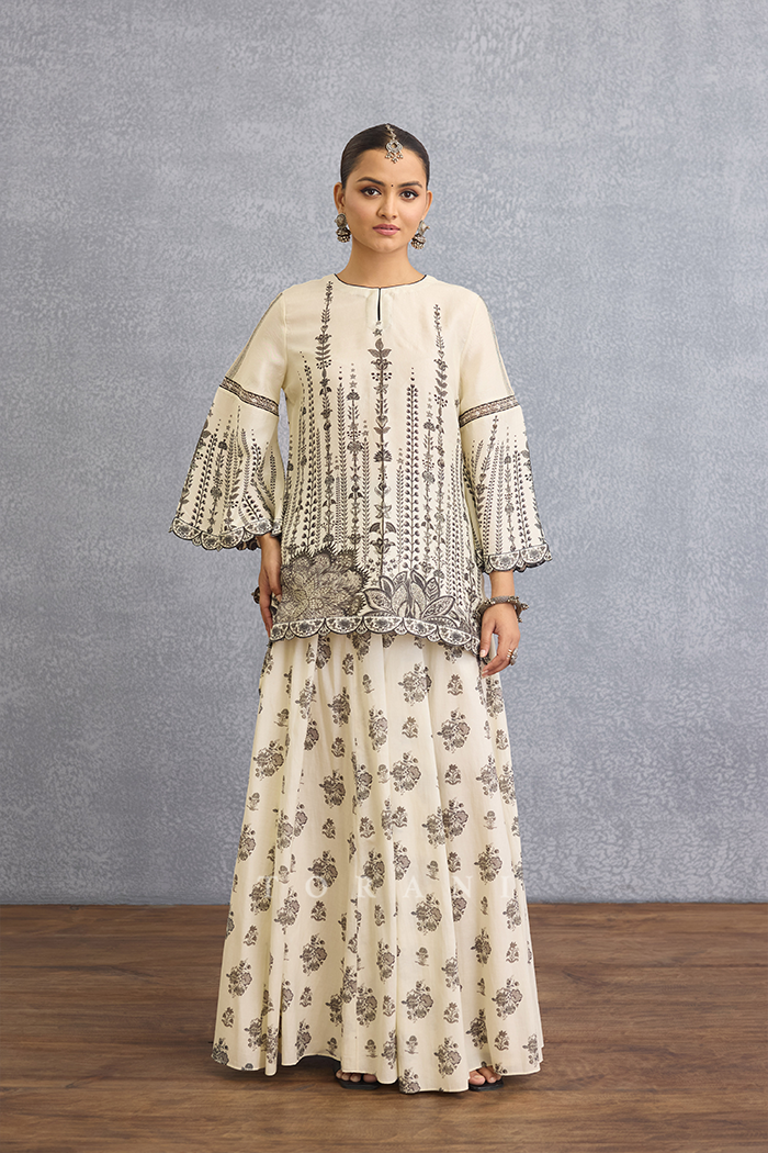 Kalamkari Ajanta Gharara Set