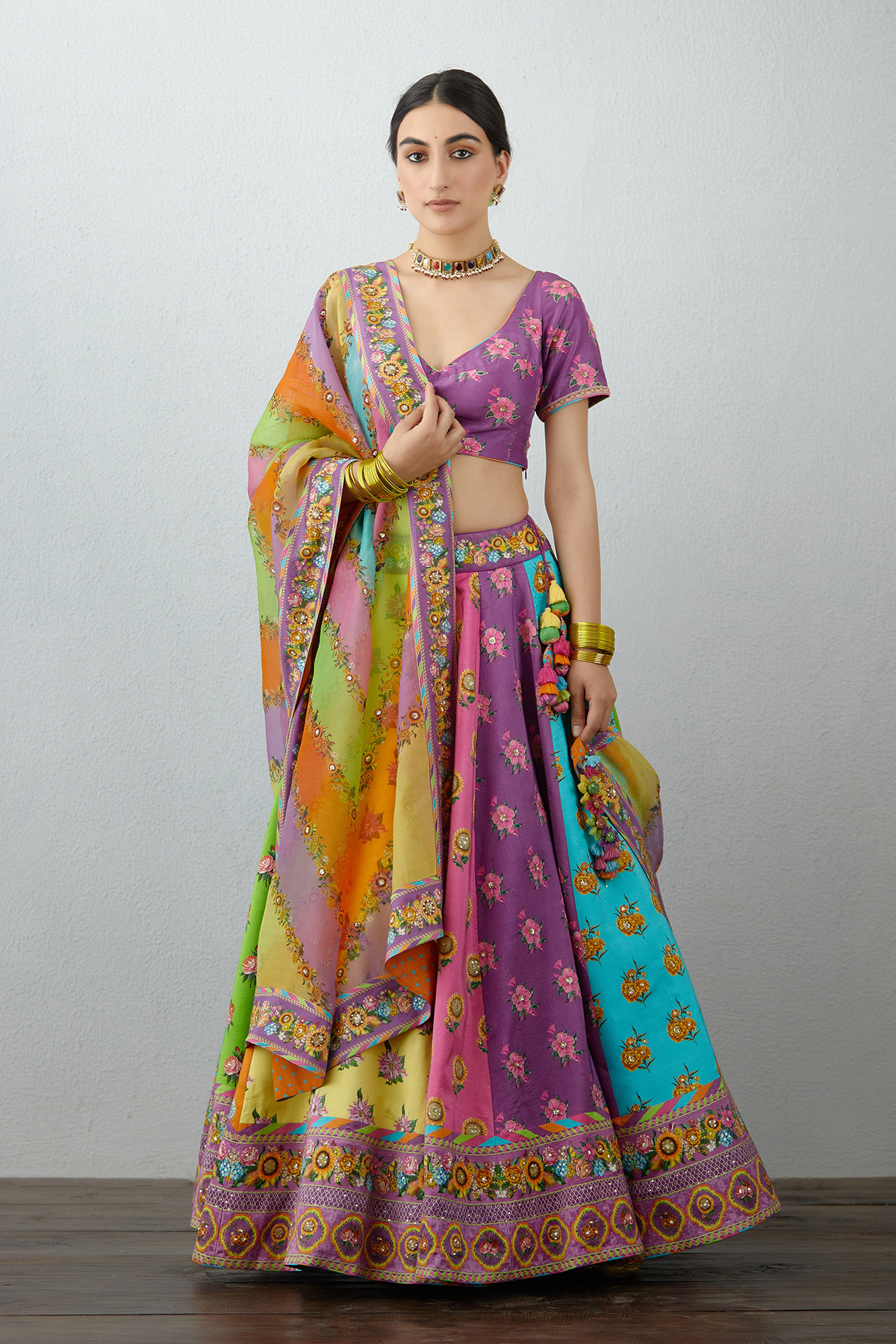 SATRANGI LAKHVIR LEHENGA SET