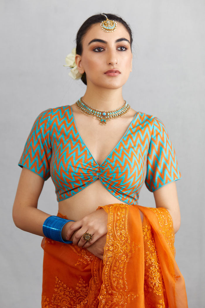 Deep v neck blouse by Torani