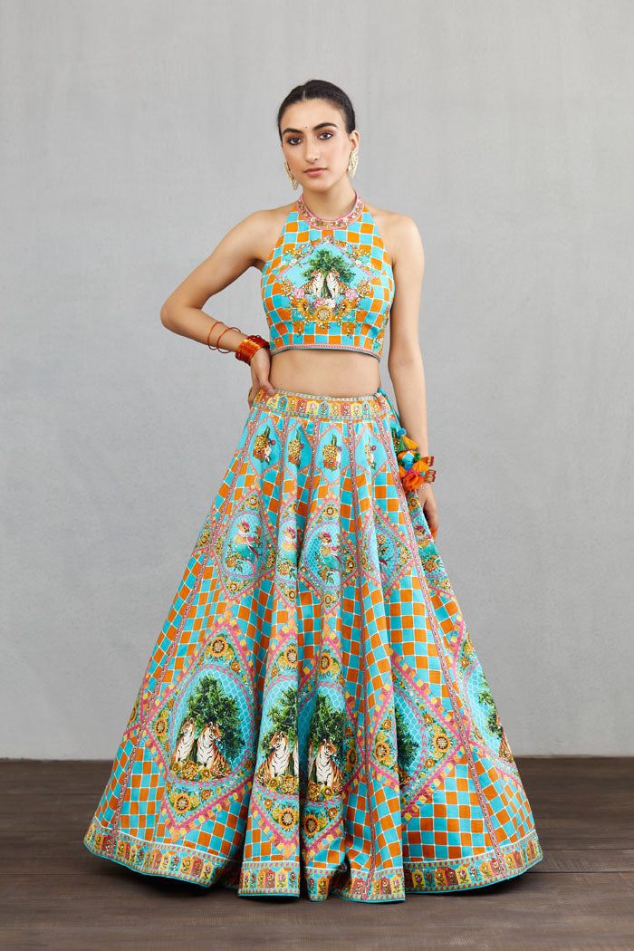 DIGITAL PRINTED LEHENGA SET WITH Hand Detailing