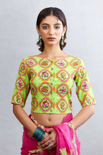 Round neck printed Long blouse 