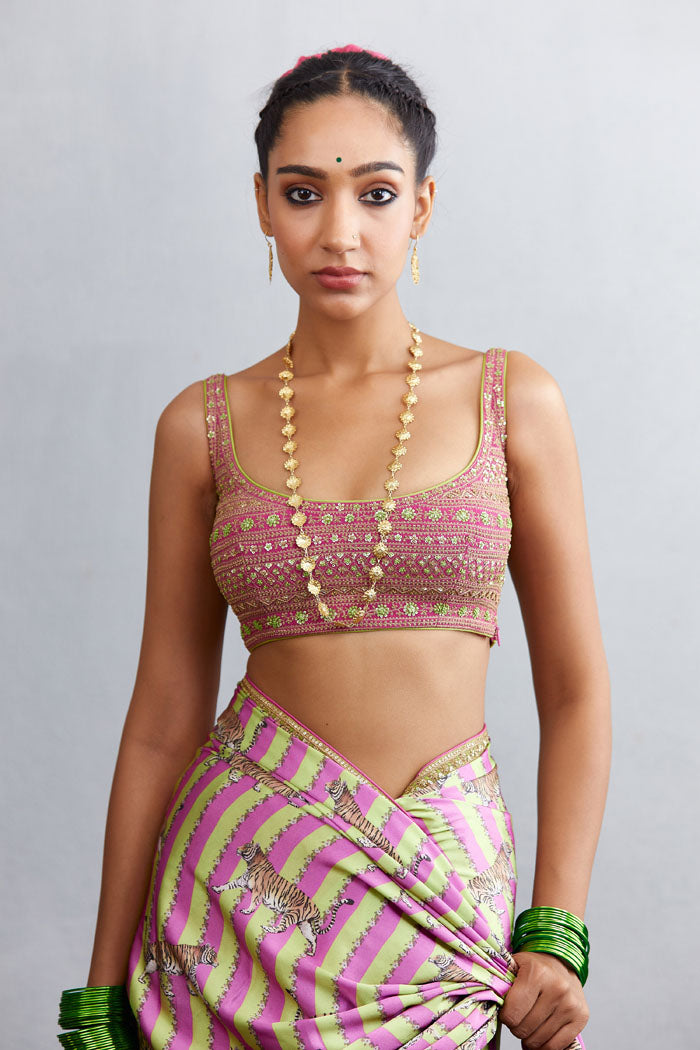 Wide neck sleeveless blouses by Torani