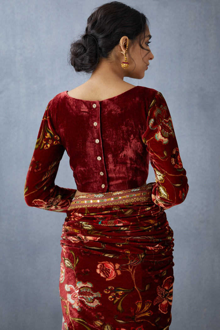 Gudhal Makhmal Revathi Blouse