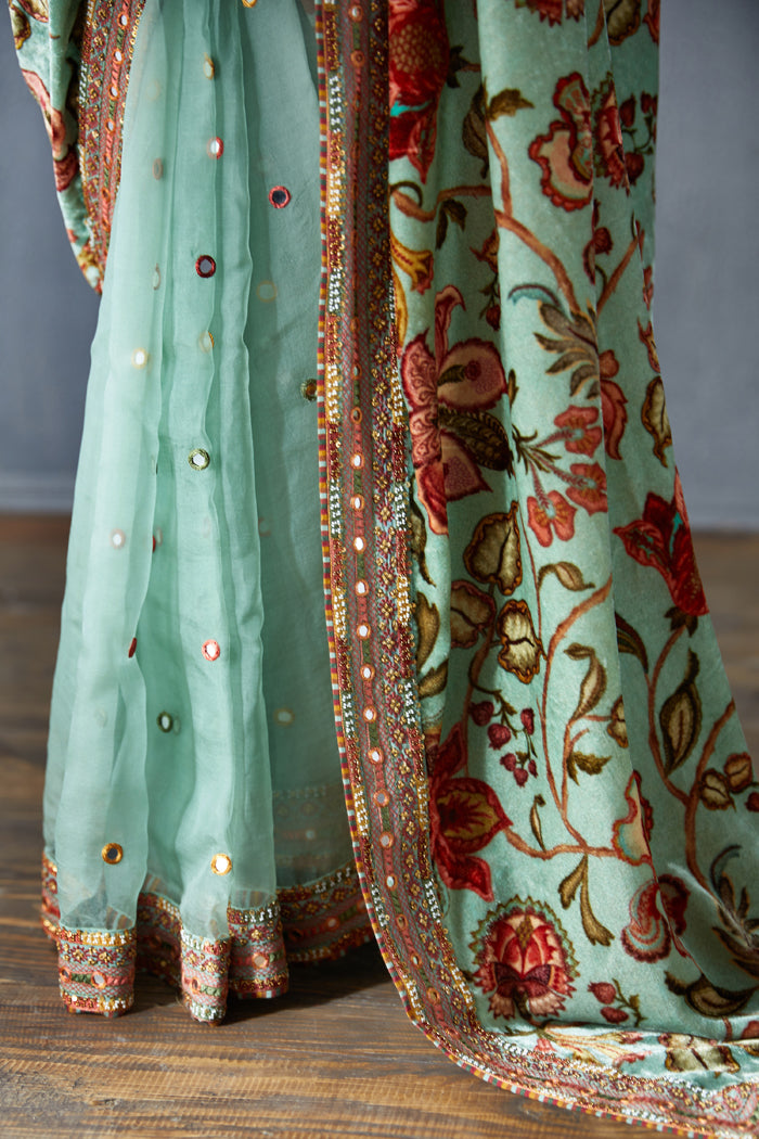 Champa Makhmal Pallu Sheesha Revathi Saree