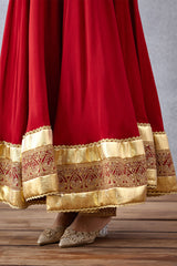 weddingwear Embroidered Anarkali set with Golden gota at bottom