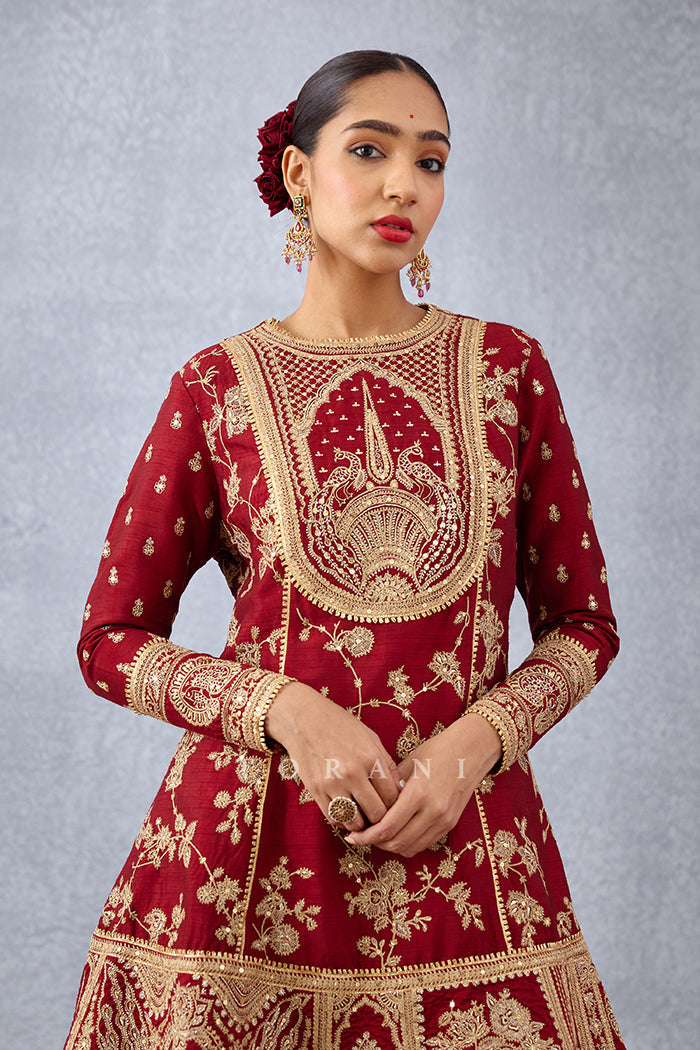 Bridal wear Sharara Set in Raw Silk