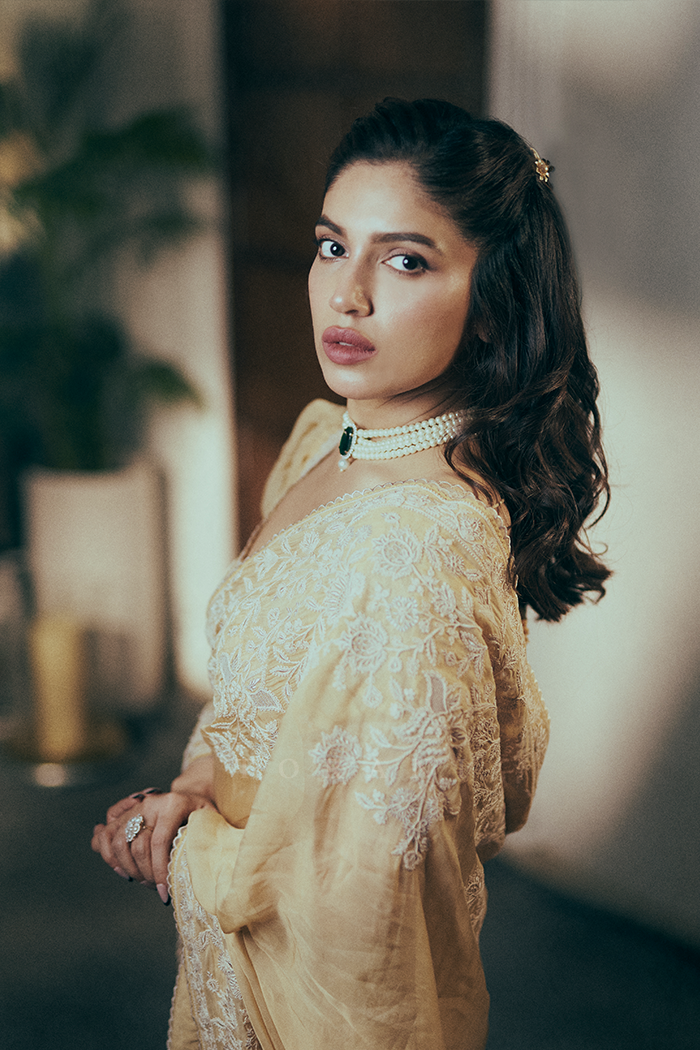 Bhumi Pednekar in our Mradu Haimanti Saree Set