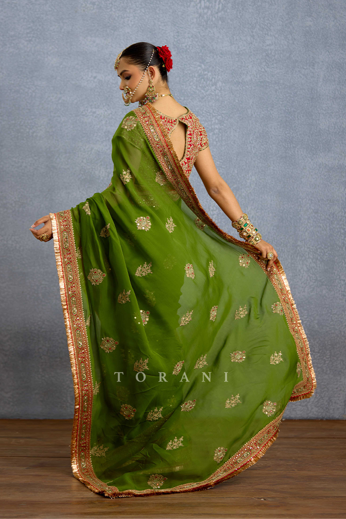 Nauhari Sabz Mumtaz Saree