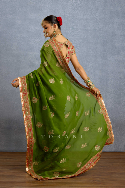 Nauhari Sabz Mumtaz Saree