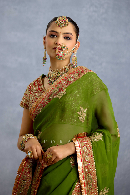 Nauhari Sabz Mumtaz Saree