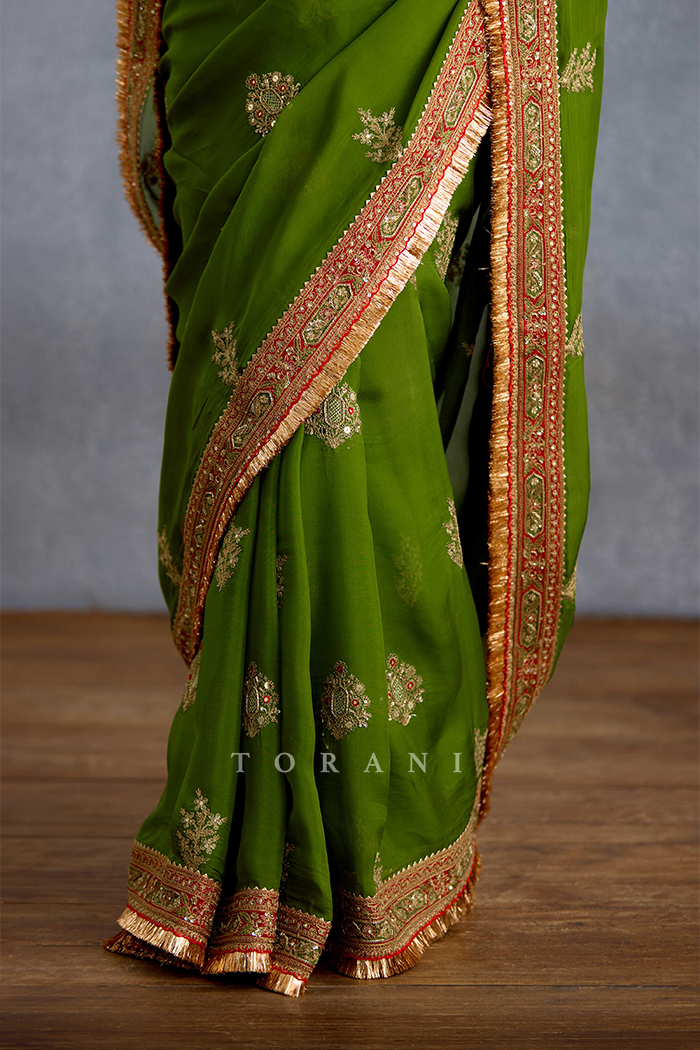 Nauhari Sabz Mumtaz Saree