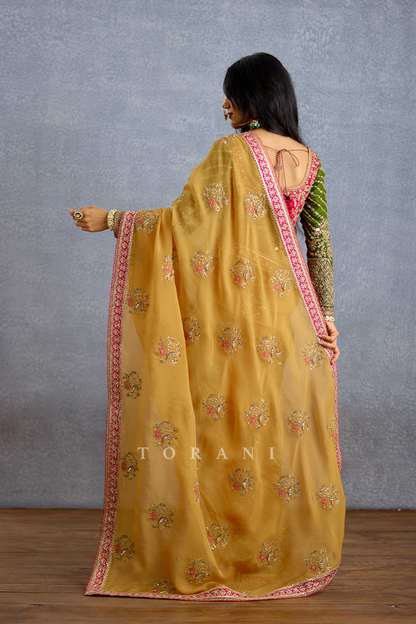 Naargis Zard Naureen Saree