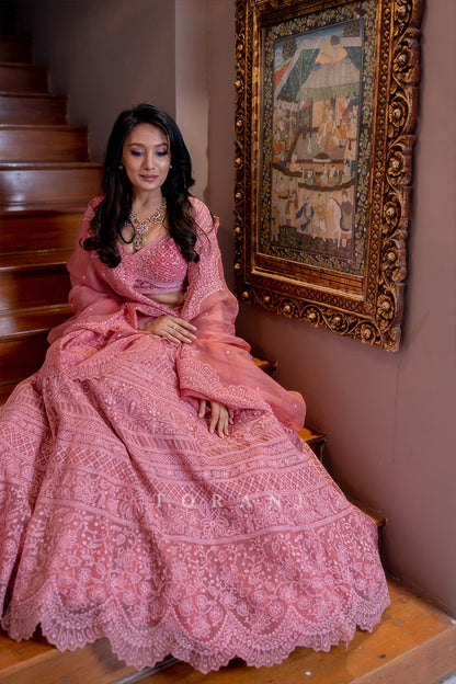 Chandni Shah in our Custom Gulaab Lehenga Set