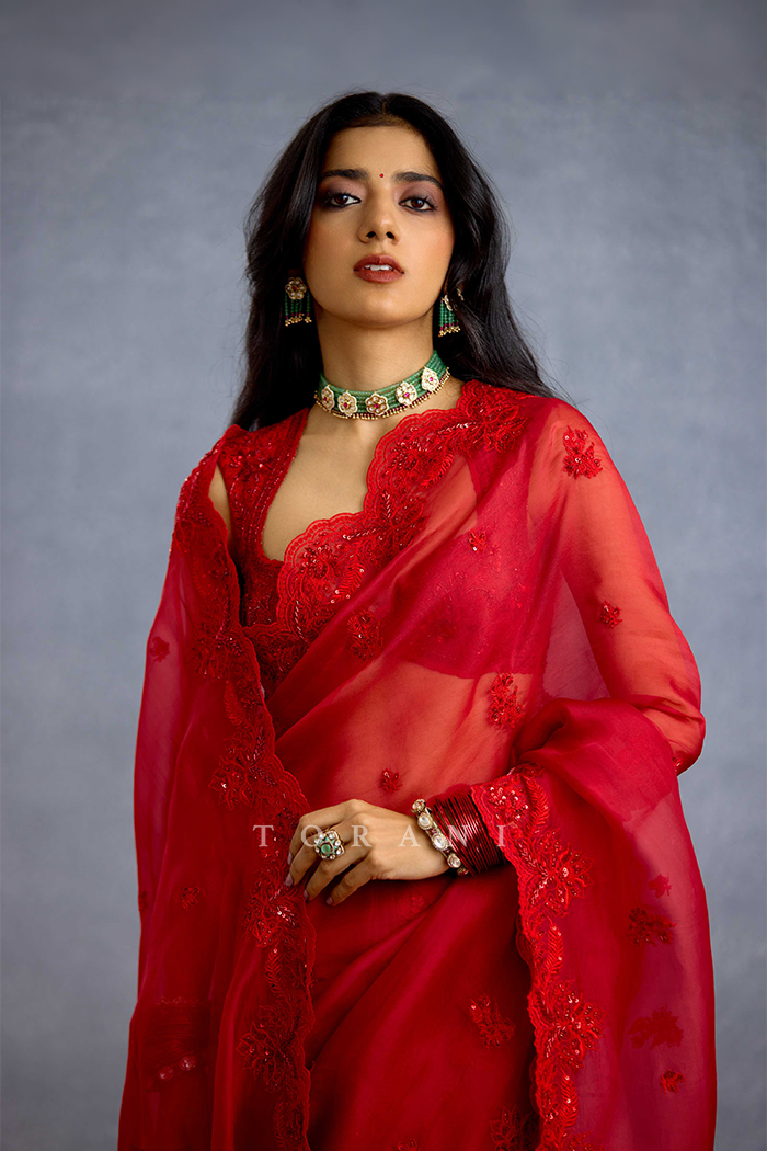 Surkh Nitya Saree