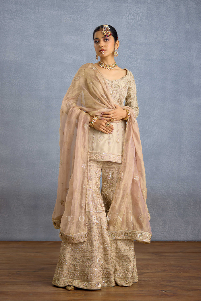 Zard Noor Malka Gharara Set