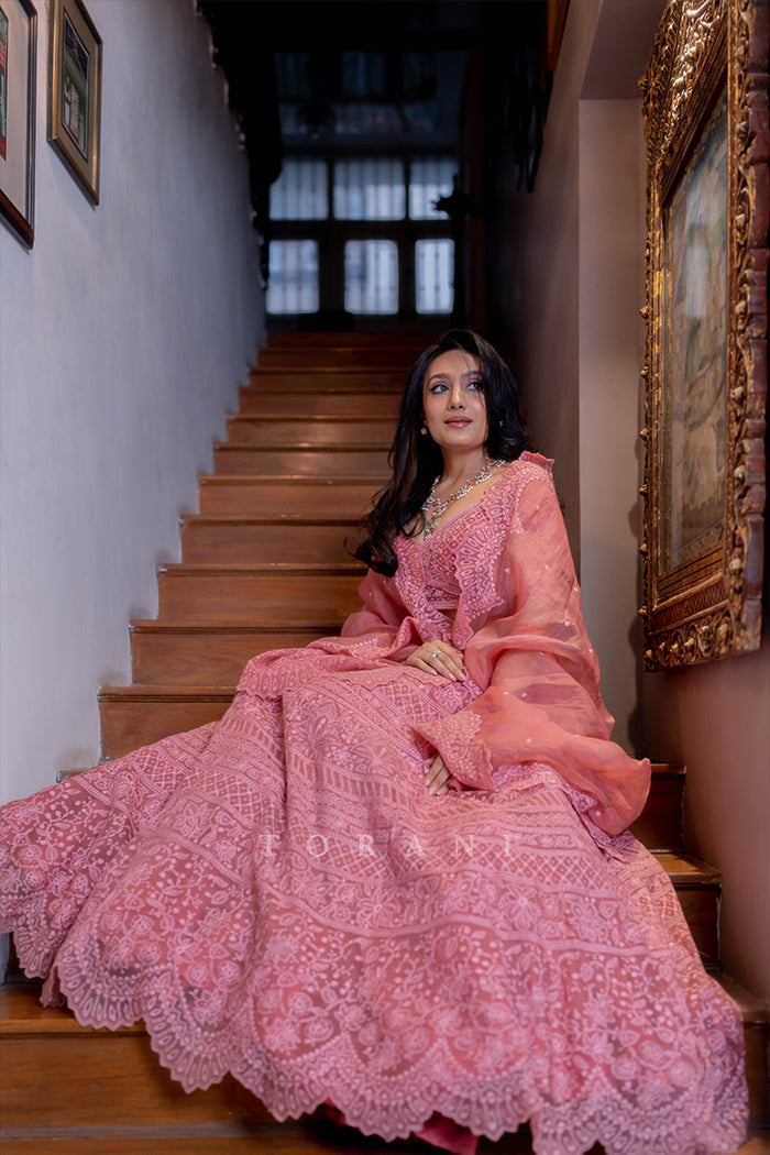 Chandni Shah in our Custom Gulaab Lehenga Set