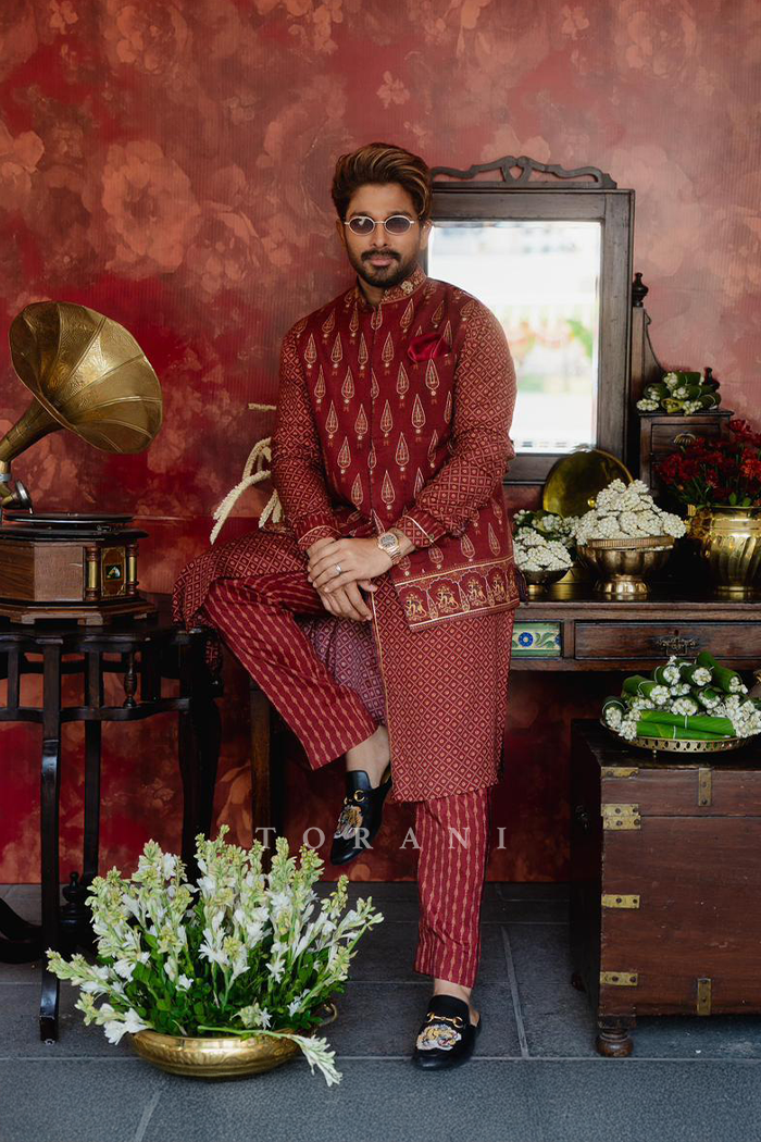 Allu Arjun in our Gulnar Zain Bandi Set