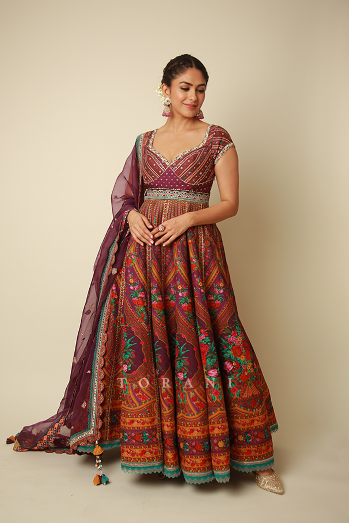 Mrunal Thakur In Our Dil Kusha Zaiba Anarkali Set